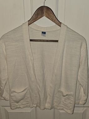 Old Navy Cream Open-Front Cardigan